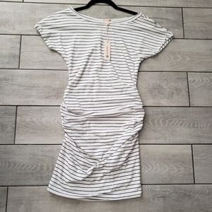 Sundry Boatneck Ruched Dress